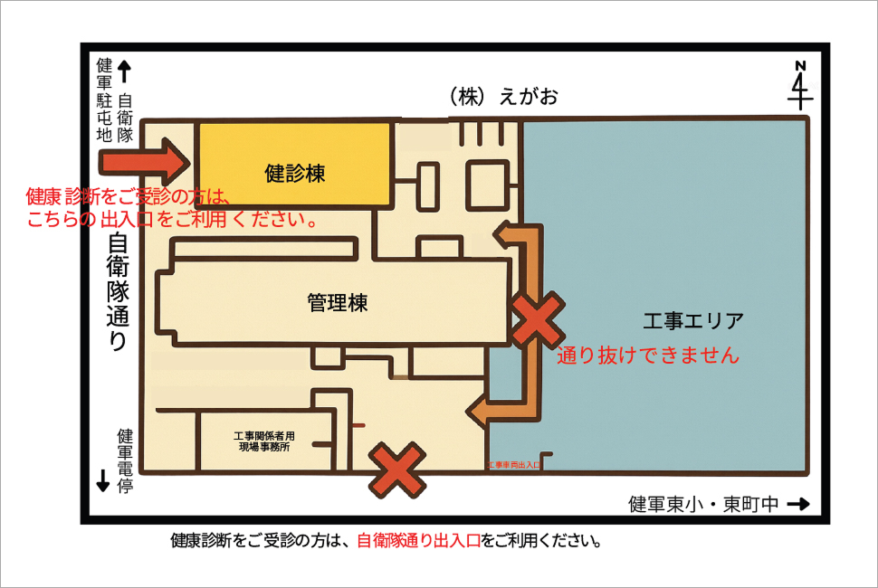 敷地内通り抜け不可の案内図